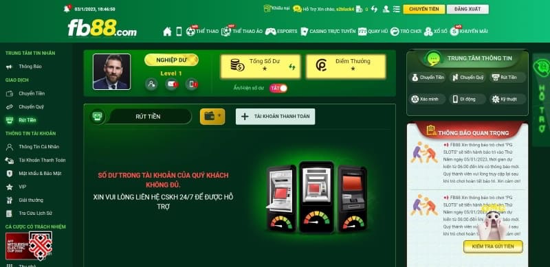 cách rút tiền khi thắng