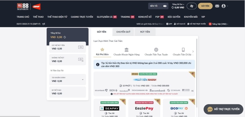 nạp tiền bằng eezie pay