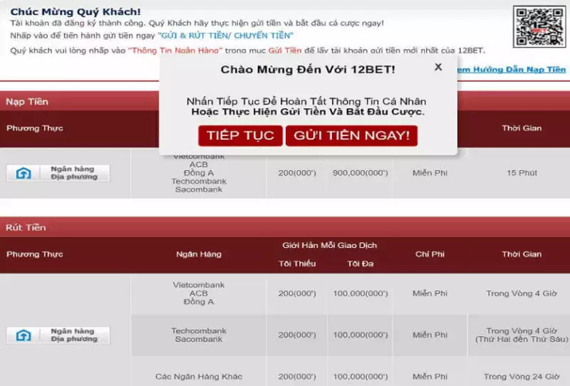 nạp tiền cá cược