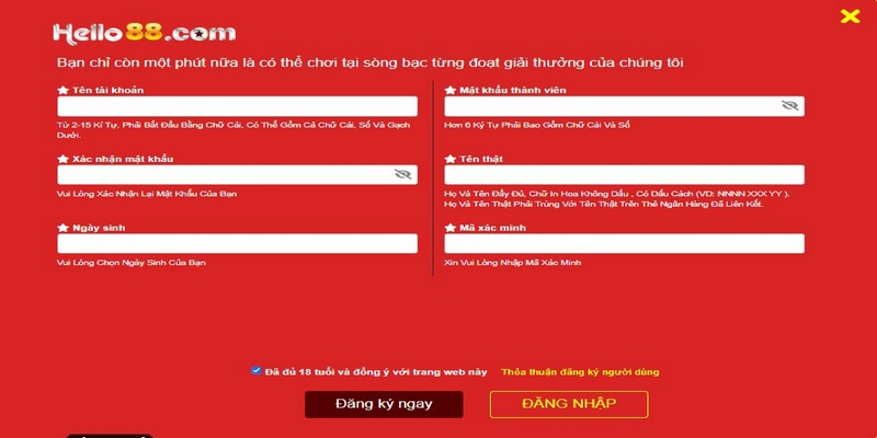 Đăng ký tài khoản cực nhanh theo hướng dẫn